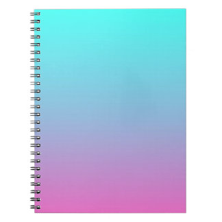 cute girly ombre mermaid pink turquoise aqua blue spiral notebook