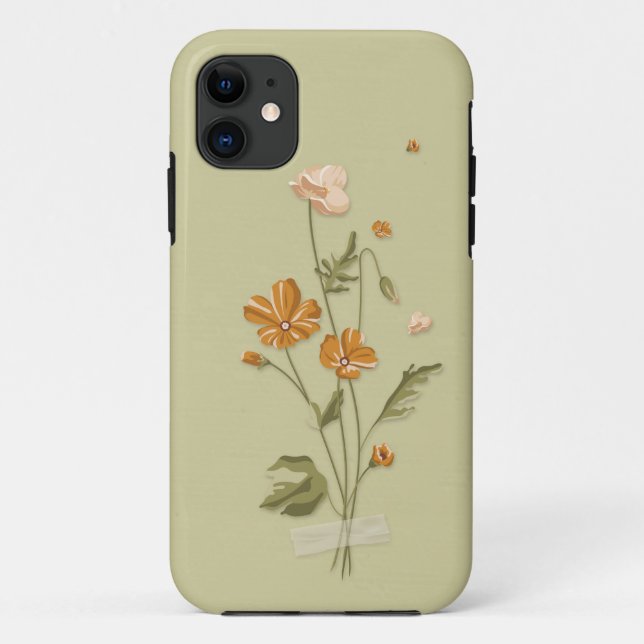 Cute Girly orange  blooming floral      Case-Mate  iPhone Case (Back)