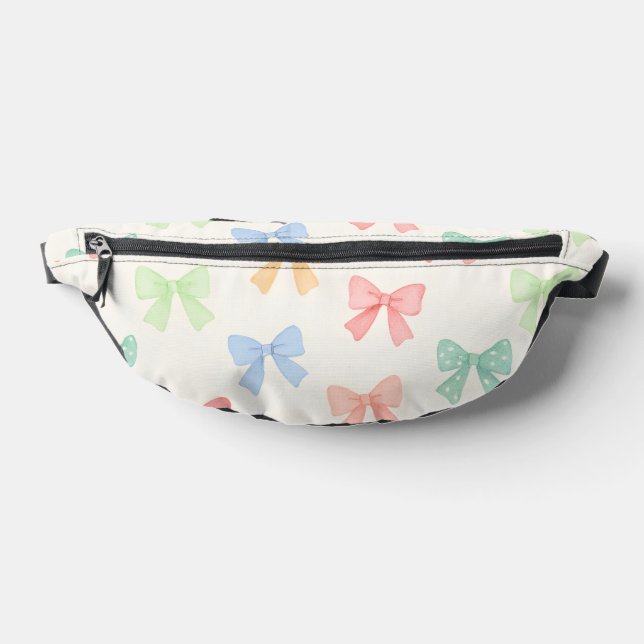 Cute Girly Pastel Coquette Bow Pattern Bum Bags (Lay Down)
