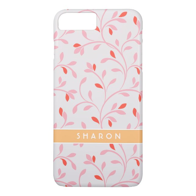 Cute girly pastel pink floral pattern monogram Case-Mate iPhone case (Back)