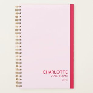 Cute Girly Pastel Pink Personalised Planner