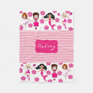Cute & Girly Personalised Fleece Blanket