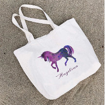  Cute Girly Personalised Purple Watercolor Unicorn