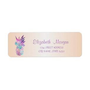 Cute  Girly  Pineapple  Address Label