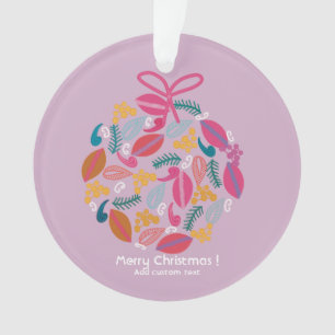 cute girly pink bauble custom Acrylic Ornament