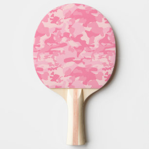 Cute Girly Pink Camo Print Ping Pong Paddle