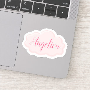 Cute Girly Pink Cloud Illustration Add Custom Name
