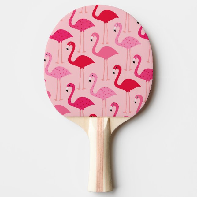 Cute Girly Pink Flamingo Pattern Ping Pong Paddle (Front)