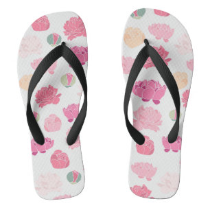 Cute Girly Pink Floral Jandals