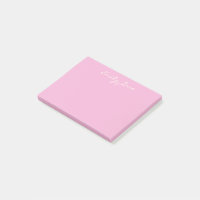 Cute Girly Pink Handwritten Script Name Custom