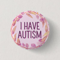 Cute Girly Pink Leaves Wreath Text Autism