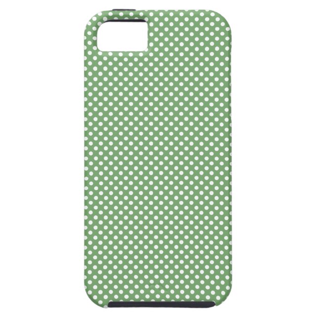 Cute Girly Polka Dots Green Case-Mate iPhone Case (Back)