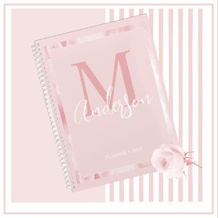 Cute Girly Pretty Blush Pink Floral Planner