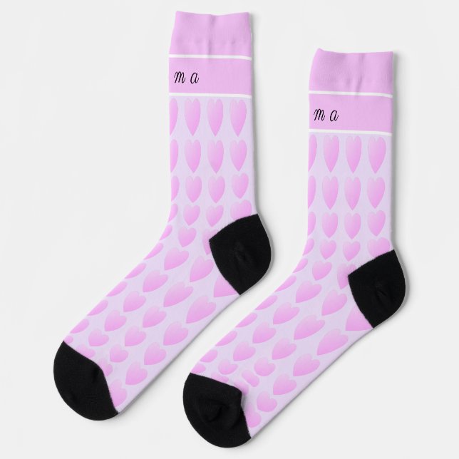 Cute Girly Purple Hearts All-Over-Print Socks (Left)