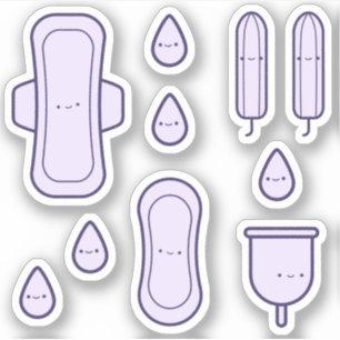 Cute Girly Purple Pad Set First Period Party