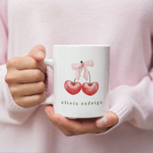 Cute Girly Red & Pink Cherry Heart Bow