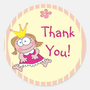 Cute Girly Thank You Stickers