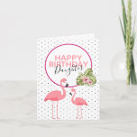 Cute Girly Tropical Flamingo Daughter Birthday Card<br><div class="desc">A tropical girly birthday card for a female relative such as your daughter,  auntie,  mother or sister. A contemporary design with a trendy tiny polka dot background,  two cute pink flamingo's,  tropical foliage and flowers and text that is easy to personalise.</div>