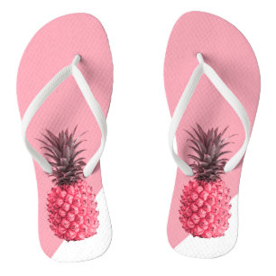 Cute girly tropical pink and white pineapple jandals