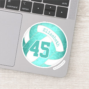 cute girly turquoise teal custom volleyball