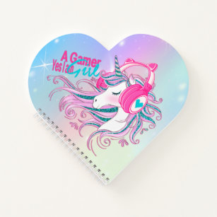 Cute Girly Unicorn And Glitter Notebook 