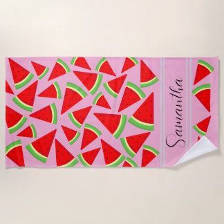 Cute girly Watermelon name Summer Beach Towel
