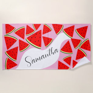 Cute girly Watermelon name Summer Beach Towel