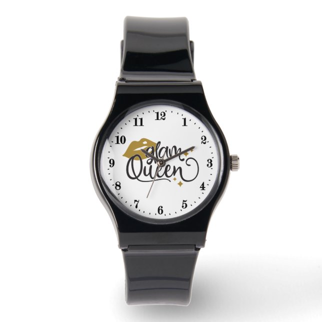 Cute glam Queen word art  Watch (Front)