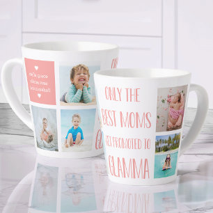 Cute Glamma Grandchildren Photo & Name Latte Mug