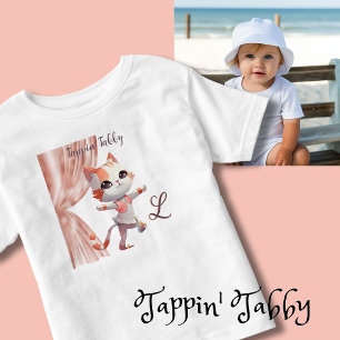 Cute Glamorous Tap Dancing Cat Custom Monogram   Toddler T-Shirt