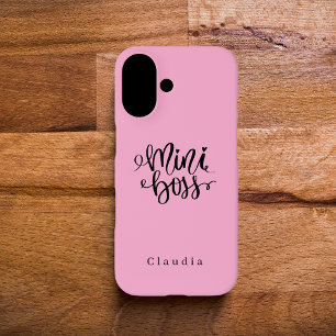 Cute Glamourous Girly Pink "Mini Boss" iPhone 16 Case