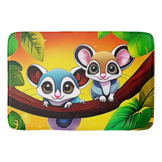 Cute Glider Friends Bath Mat (Front)