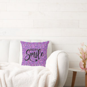 Cute Glitter Always Smile  Cushion