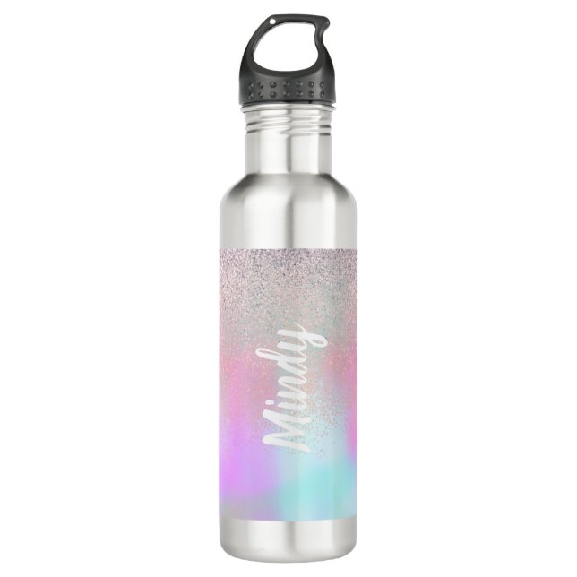 Cute Glitter and Sparkles Faux Hologram  710 Ml Water Bottle (Front)
