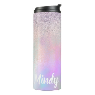 Cute Glitter and Sparkles Faux Hologram Thermal Tumbler