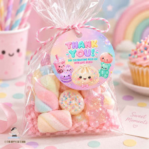 Cute Glitter Dumpling Bao Squishy Party Birthday Favour Tags