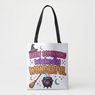 Cute Glitter Halloween Design Tote Bag