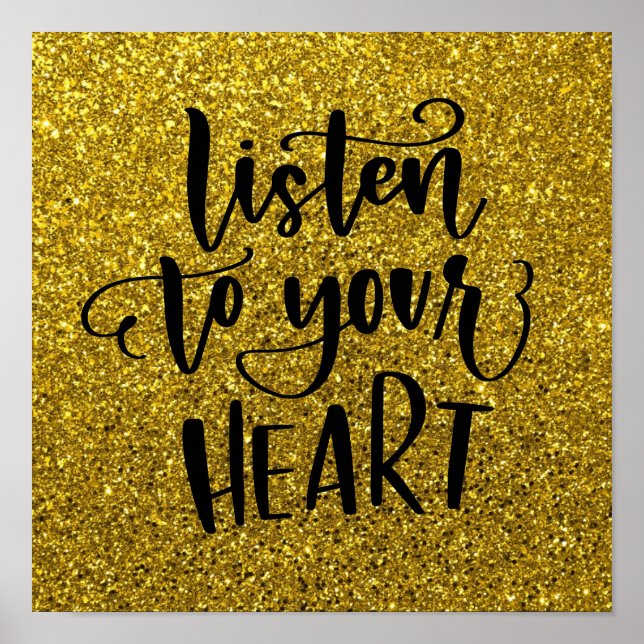 Cute Glitter Inspirational Quote Poster (Front)