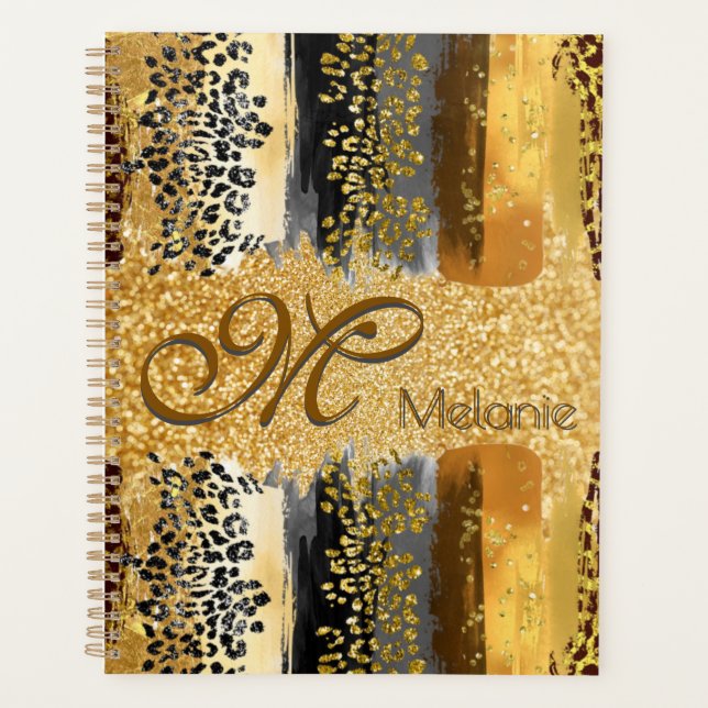 Cute glitter Spiral Notebook Planner (Front)