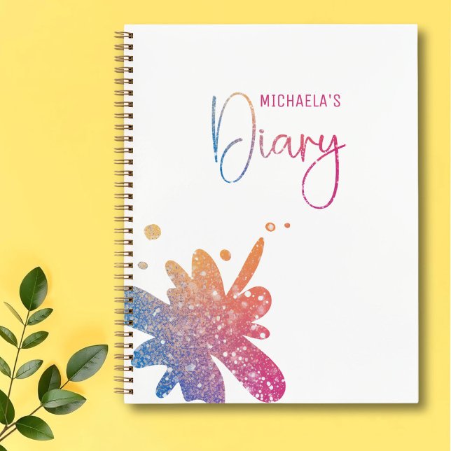 Cute Glitter Splatter Girl Diary Notebook (Creator Uploaded)