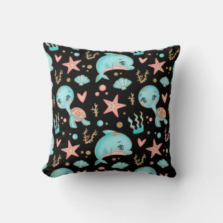 cute glittery sea animal cushion