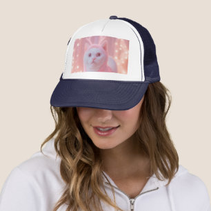 Cute Glowing Reindeer Kitty Winter Fantasy Trucker Hat