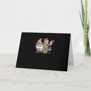 Cute Gnome Cactus Stuck On You Word Pun Playful De Card