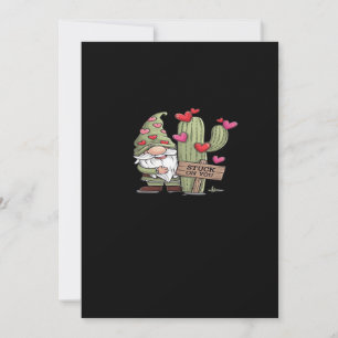 Cute Gnome Cactus Stuck On You Word Pun Playful De Holiday Card