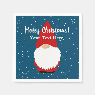 Cute gnome cartoon Christmas Holiday party Napkins