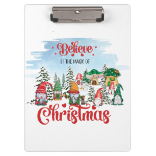 Cute Gnome Celebrating Christmas Holiday Clipboard
