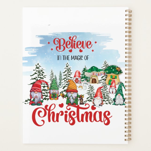 Cute Gnome Celebrating Christmas Holiday Planner (Back)
