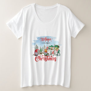 Cute Gnome Celebrating Christmas Holiday Plus Size T-Shirt