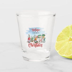 Cute Gnome Celebrating Christmas Holiday Shot Glass
