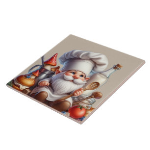 Cute gnome chef lovers  tile